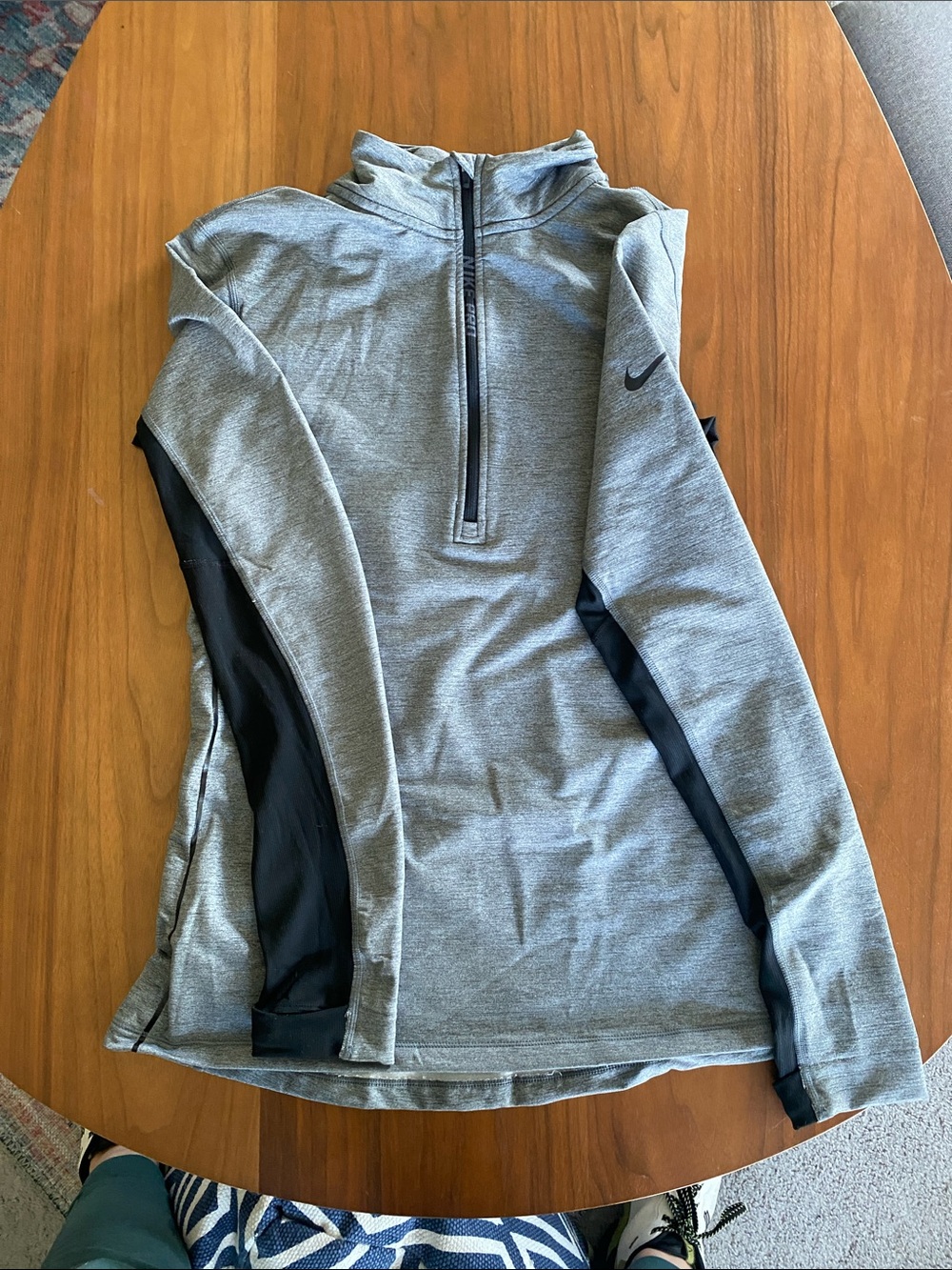 Nike Women’s Gray Half-Zip Utility Jacket with Black Panels